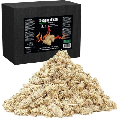 Afbeelding van Samba Houtwol Aanmaakkrullen 5 kg. in een Omdoos