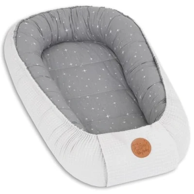 Afbeelding van Babynestje voor pasgeborenen, 90 x 50 cm, cocon, handgemaakt, gewafeld katoen aan beide kanten, Galaxy
