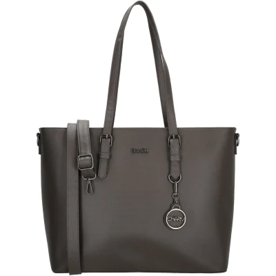 Afbeelding van Charm London Birmingham Hand &amp; Schoudertas Shopper 15,6 inch Laptopvak Ideale School Werk Business Tas Tote Bag Olifant grijs
