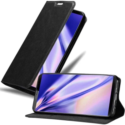 Afbeelding van Cadorabo Hoesje geschikt voor Cubot X19 in ZWARTE NACHT Beschermhoes met magnetische sluiting, standfunctie en kaartvakje Book Case Cover Etui