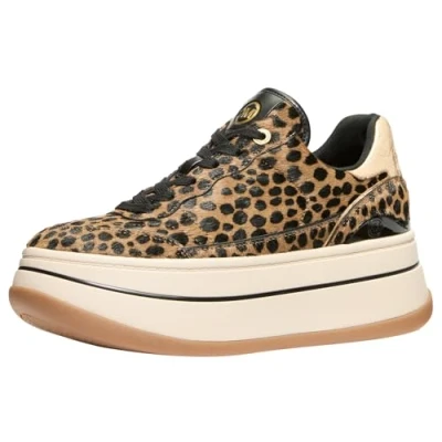 Afbeelding van Michael Kors Hayes LACE UP Sneakers laag husk/multicoloured, Dames, Maat: 41, Husk/multi coloured Kalfsleer