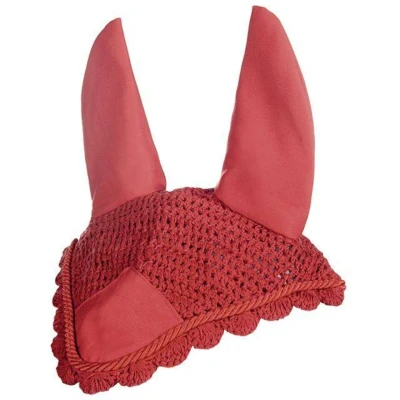 Afbeelding van HKM Oornet Donkerrood/donkerrood Cob