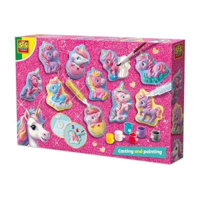 Afbeelding van SES Creative 14723 Eenhoorn Gieten en Schilderen Baby eenhoorns Creatieve Knutselset voor Kinderen vanaf 5 Jaar Maak met gips schilder ze glitterlijm