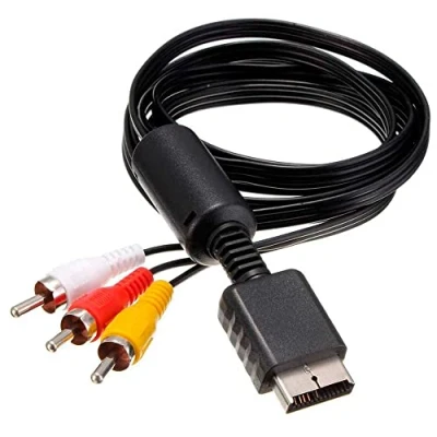Afbeelding van OcioDual Audiokabel, 1,8 m, audio, video, AV 3 inch tv, compatibel met PS1 PSX PS2 PS3, zwart, reservekabel, analoog, beeldgeluid