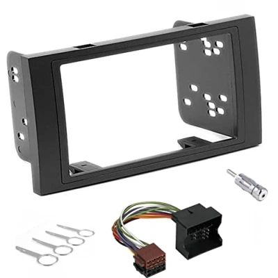 Afbeelding van Sound Way Autoradio montageset, frontframe 2 DIN, adapterkabel ISO connector, antenne adapter, demontagesleutels, compatibel met Focus C Max, S Transit, Fiesta, Galaxy, Kuga