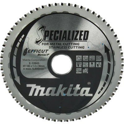 Afbeelding van Makita Cirkelzaagblad voor RVS/Staal Efficut Ø 185mm Asgat 30mm 60T E 12843