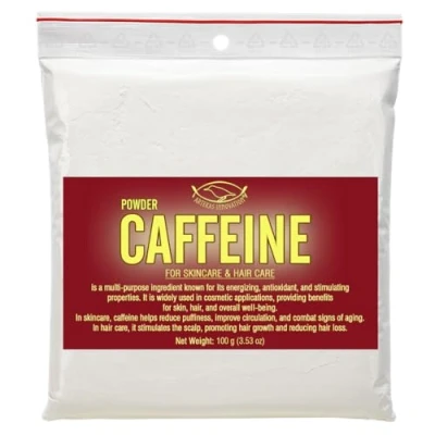Afbeelding van Koffieïnepoeder voor zelfgemaakte formuleringen en doe het zelf cosmetische projecten 100 g