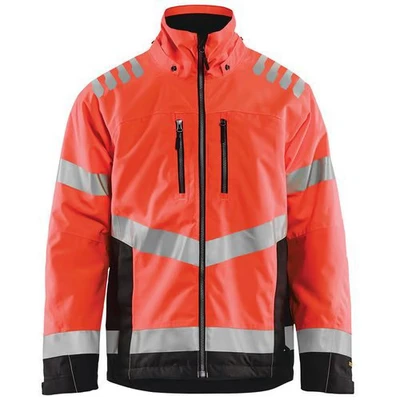 Image de Veste hiver haute visibilité rouge fluorescent/noir, respirant