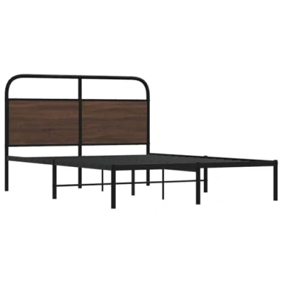 Afbeelding van vidaXL Bedframe zonder matras bewerkt hout bruin eikenkleur 135x190 cm