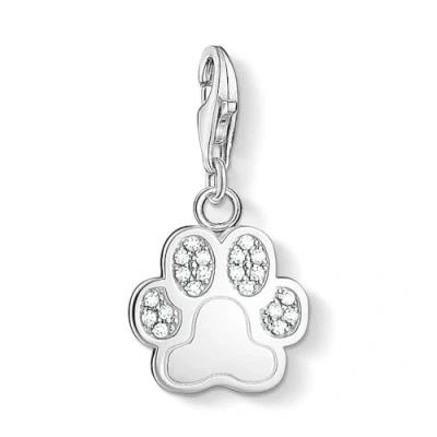 Afbeelding van Thomas SABO TATZE/PFOTE Hanger silvercolored/white, Dames, Maat: One Size, Silver colored/white