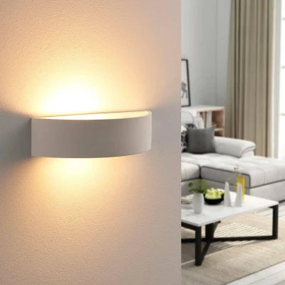 Afbeelding van Lindby wandlamp 1licht gips H: 7.5 cm E14 wit