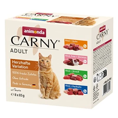 Afbeelding van Economy Pack: 24x85g Animonda Carny Pouch Hearty Variant (4 soorten) nat kattenvoer