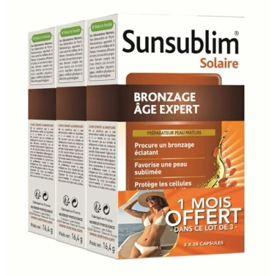 Afbeelding van NUTREOV Sunsublim Bronzage Age Expert bruiningsbereider voor de rijpe huid, anti aging werking, voedingssupplement op basis van werkzame stoffen natuurlijke oorsprong, gemaakt in Frankrijk, 28