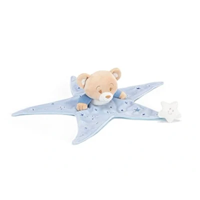Afbeelding van Trudi Knuffeldoekje Beer Doudou Hoge kwaliteit pluche knuffel Knuffelbeer voor jongens en meisjes Bruin Blauw 37x10x32 cm maat S