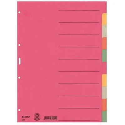 Afbeelding van Leitz 4359 Register DIN A4 blanco Karton Meerdere kleuren 10 tabbladen 43590000