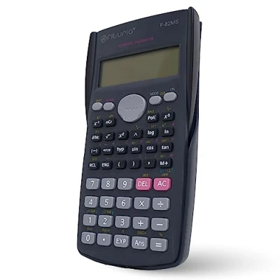Afbeelding van wetenschappelijke rekenmachine, digitale rekenmachine voor techniek, school en universiteit, 2 regelig display, compatibel scholen bedrijven Ofituria (F 82MS)