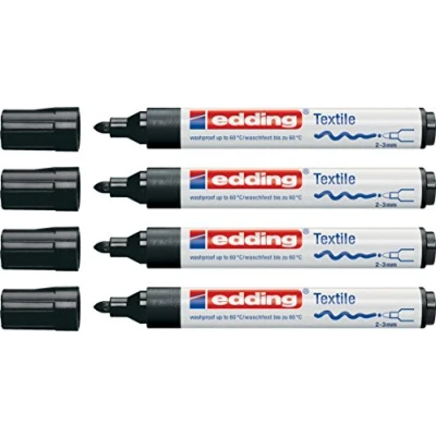 Afbeelding van edding 4500 textielmarkers (zwart / 4 stuks)