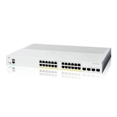 Image de Cisco Catalyst 1200 24P 4G Commutateur C3 intelligent 24 x 10/100/1000Base T + 4 10 Gigabit SFP+ Montable sur rack PoE+ (195 W)