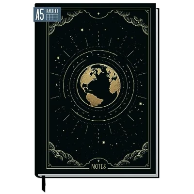 Afbeelding van New Adventures Notitieboek, A5, geruit, 124 pagina&#039;s, 62 vellen, ideaal als dagboek, ideeënboek, schrijfboek, klimaatvriendelijk en duurzaam