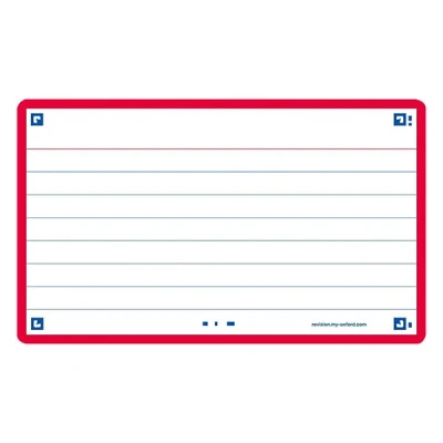 Image de Oxford fiches bristol lignées A7 (80 pièces) rouge