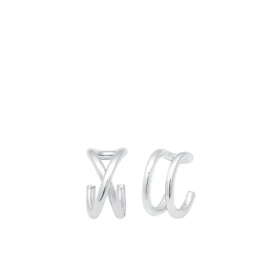 Afbeelding van Elli 2 PACK Crossed Oorbellen, Dames, Maat: One Size, Silver