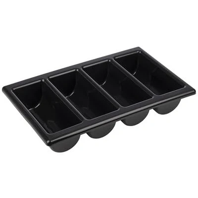 Afbeelding van APS 11954 GN 1/1 bestekbak van polypropyleen, zwart, 53 x 32,5 cm, hoogte 10 4 vakken, Made in Germany