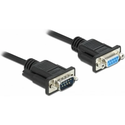 Afbeelding van Seriële kabel RS 232 D Sub9 mannelijk voor vrouwelijk met smalle plugbehuizing 2 m