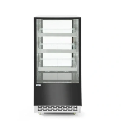 Afbeelding van Hendi Koelvitrine met 3 schuine schappen, RVS, 80,5(b)x65(d)x144,5(h)cm, 233306