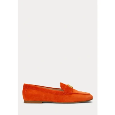 Afbeelding van Lauren Ralph Averi III Suede Loafer Instappers, Dames, Maat: 41, Orange Veloursleer