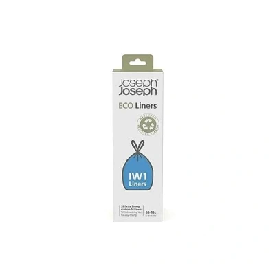 Image de Joseph IW1 sacs poubelles en plastique recyclé, pour déchets de cuisine avec Fermeture à Poignées coulissantes, très résistants 20 sacs, 24 36 litres, gris