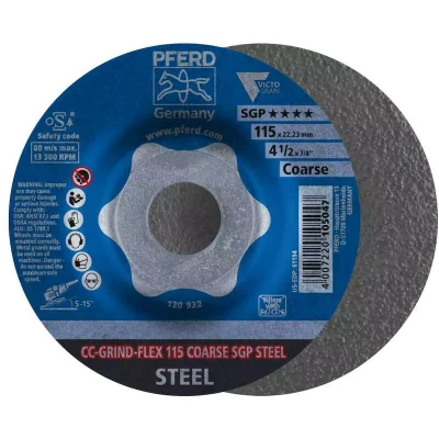 Afbeelding van PFERD 64188116 CC GRIND FLEX 115 COARSE SGP STEEL Schuurschijf Diameter mm Boordiameter 22.23 10 stuk(s)