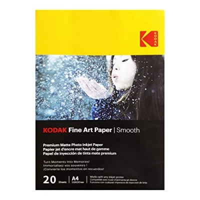 Image de KODAK 9891092 20 feuilles de papier photo 230g/m² mat Format A4 (21x297cm) Impression Jet d&#039;encre effet lisse