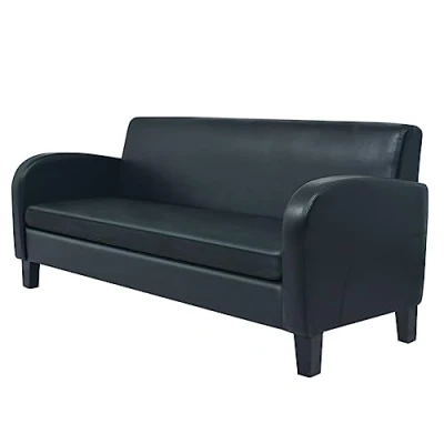Image de vidaXL Canapé à 3 places cuir synthétique noir245588