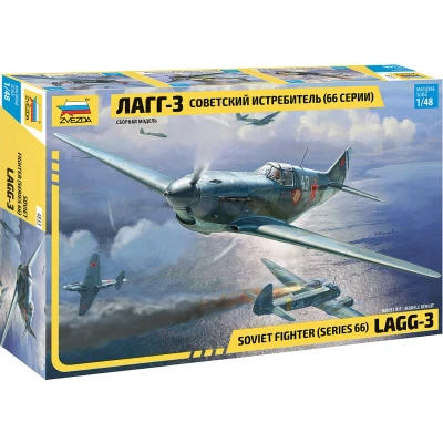 Afbeelding van 1:48 Zvezda 4833 Lavochkin Gorbunov Gudkov LaGG 3 Propeller Vliegtuig Plastic Modelbouwpakket