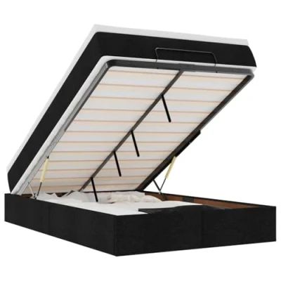 Afbeelding van vidaXL Bedframe met matras 120x190 cm stof zwart