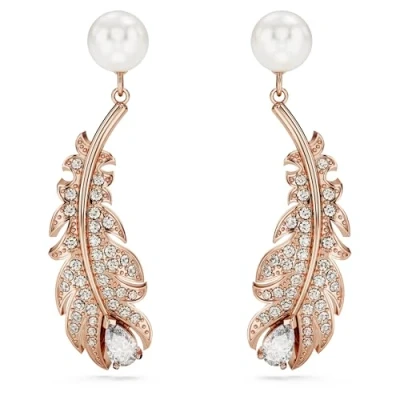 Afbeelding van Swarovski NICE Oorbellen Rose goldcoloured/white, Dames, Maat: One Size, gold coloured/white