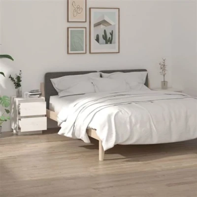 Afbeelding van Nachtkastjes 2 st 40x35x50 cm massief grenenhout wit