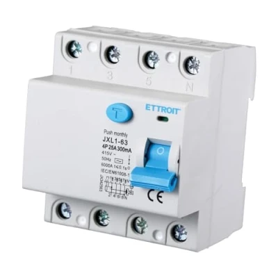 Afbeelding van A2ZWORLD Zuivere differentiaalschakelaar, 4P 300mA 6KA 415VAC, differentiële redding, neemt 4 DIN modules, RCCB C25 25A