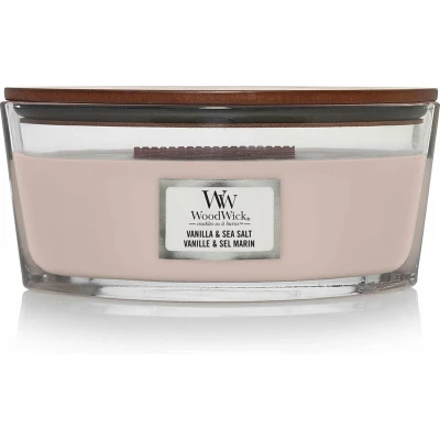 Afbeelding van WoodWick Heartwick Flame Ellipse Geurkaars Vanilla &amp; Sea Salt