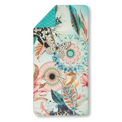 Afbeelding van HIP Sporthanddoek &quot;mandala&#039;s en bloemen&quot; Aqua (50x100 cm) Microvezel