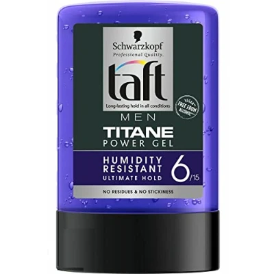 Afbeelding van Schwarzkopf Taft Titanium Power Styling Gel voor haar, 6 x 300 ml