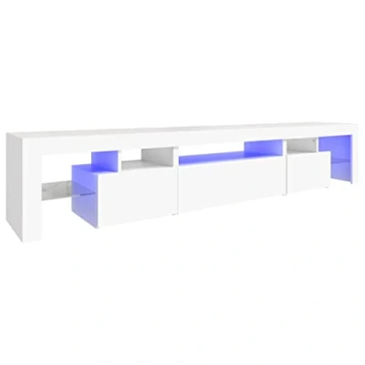 Image de vidaXL Meuble TV avec lumières LED Blanc 215x36,5x40 cm3152794