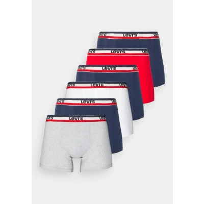 Afbeelding van Levi&#039;s MEN Sprtswr LOGO Boxer Brief 6 PACK Onderbroeken, Heren, Maat: Small, Blue/red/grey