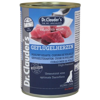 Afbeelding van Dr.Clauder&#039;s Selected Meat Gevogelteharten Gevogelte Hondenvoer 400 g