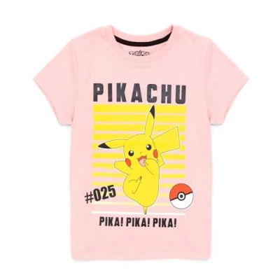 Afbeelding van Pokemon Meisjes Kids Pikachu Karakter Game Korte Mouw T Shirt Roze Top,