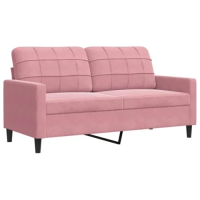 Image de vidaXL Canapé à 2 places Rose 140 cm Velours
