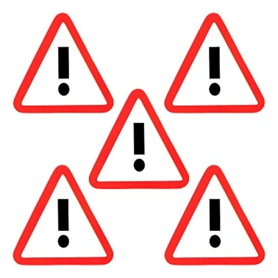 Afbeelding van 5 Whiteboard Magneten Uitroepteken of Gevaar Verkeersbord cm