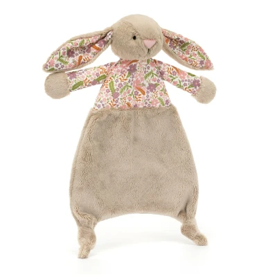 Afbeelding van Jellycat knuffeldoek beige bloemen konijn 25cm(Bunny Petal Comforter)