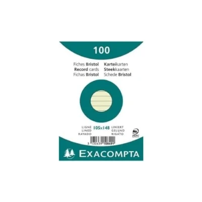 Afbeelding van Exacompta systeemkaart gelinieerd A6 groen 100 stuks.