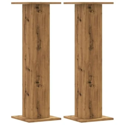 Afbeelding van vidaXL Plantenstandaards 2 st 30x30x95 cm hout artisanaal eiken